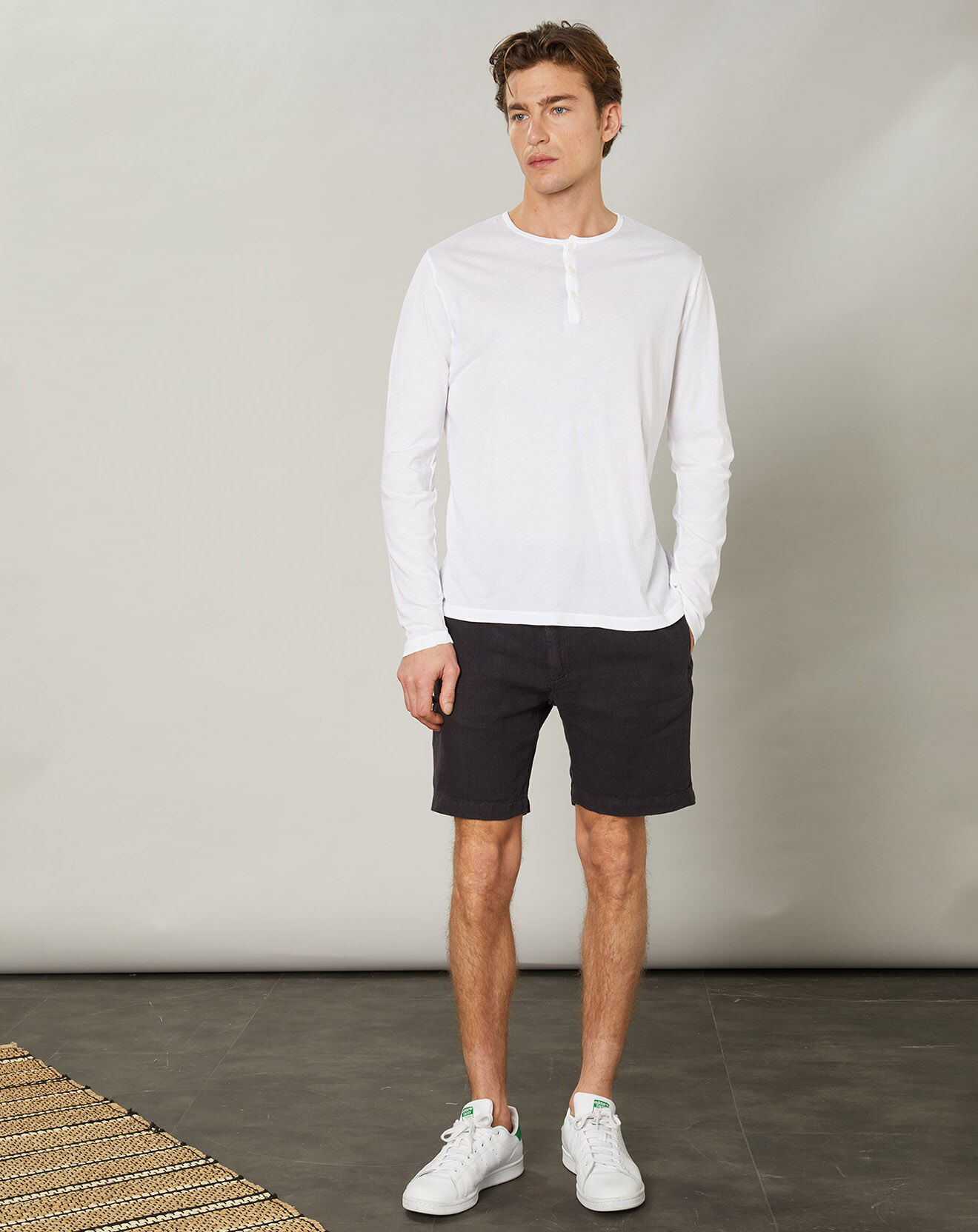 Hartford T-Shirt Light Henley blanc