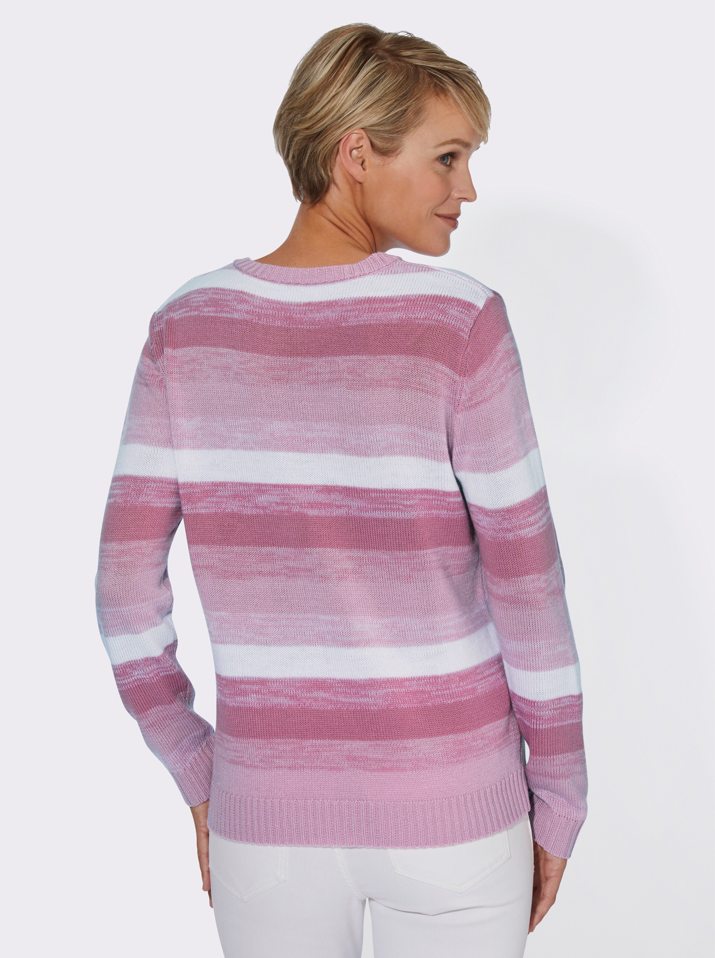 Langarm-Pullover im Streifen-Dessin