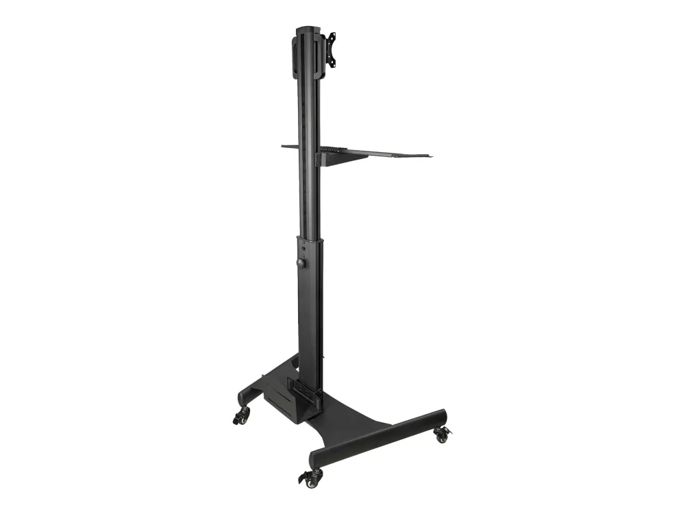 StarTech.com Mobile Workstation Cart with Monitor Mount, CPU/PC Holder, Keyboard Tray, Ergonomic Height Adjustable Desktop Computer Cart, Rolling Mobile Standing Workstation on Wheels - Portable Stand-Up Cart - Vogn med hjul - for LCD-display/PC-udst