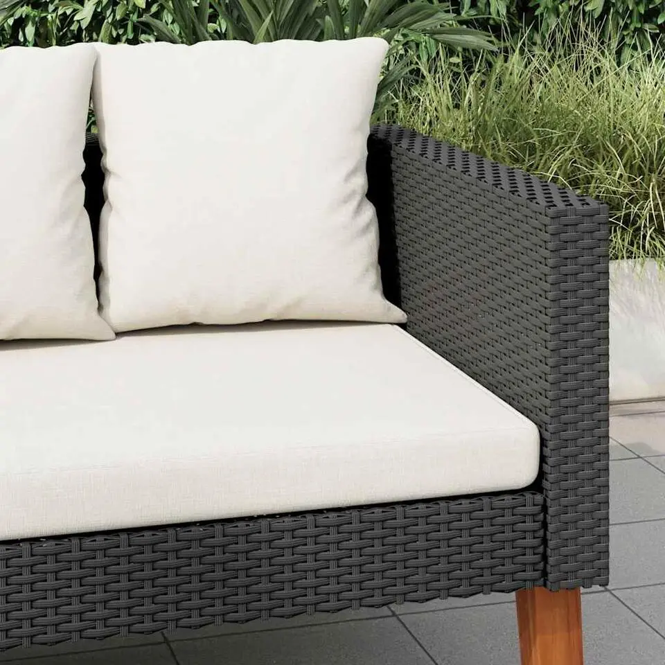 vidaXL - Tuinbank - Zwart - Poly rattan