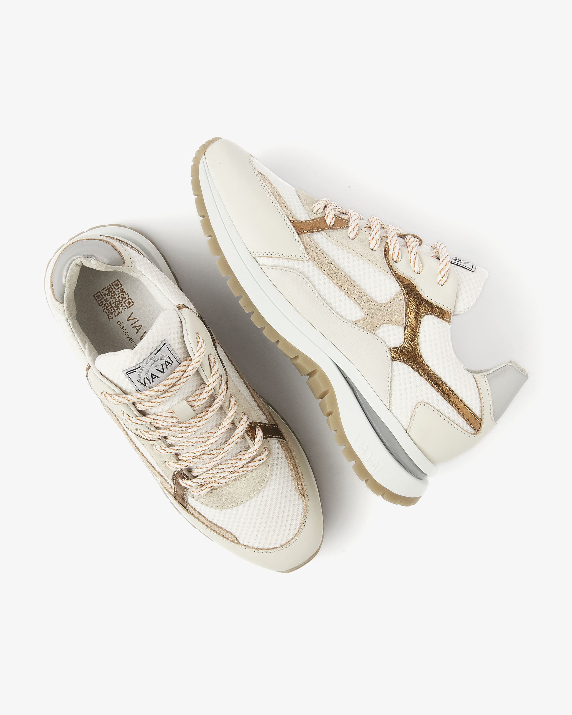 VIA VAI beige dames sneakers Usher Rosie