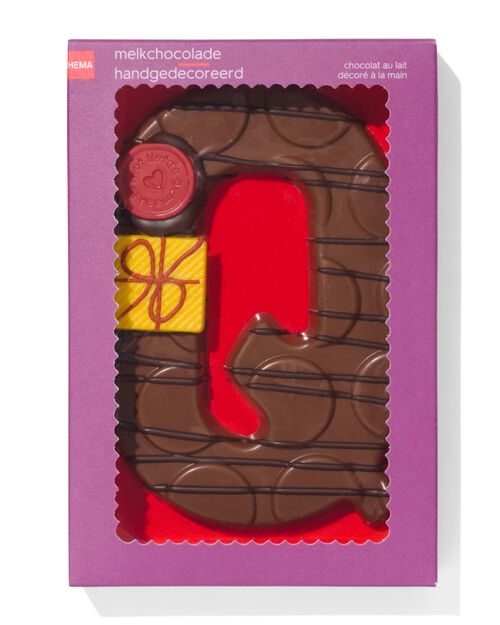 lettre Q en chocolat au lait décorée à la main 200g