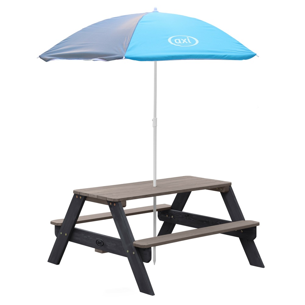 Axi nick table pique nique avec parasol anthracite / gris