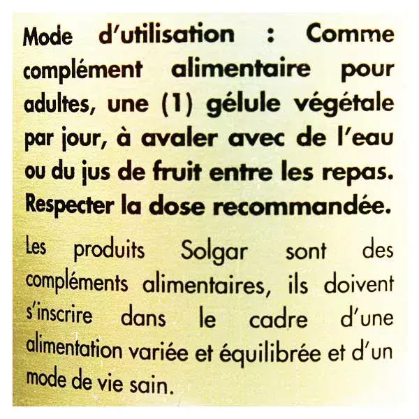 Solgar L-Glutamina 500mg 50 cápsulas vegetais