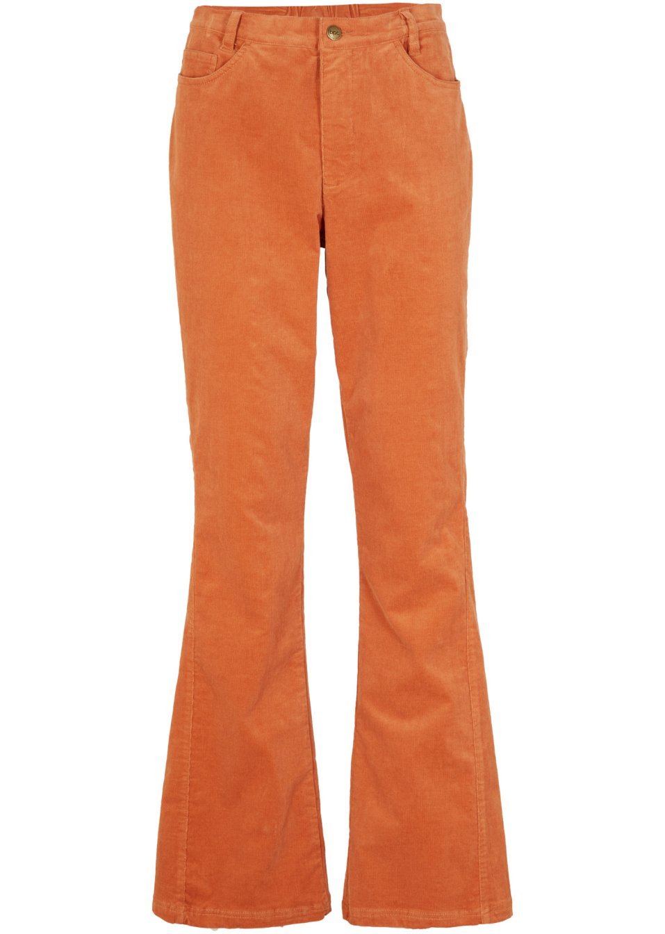 Pantalon évasé en velours côtelé extensible avec taille haute confortable