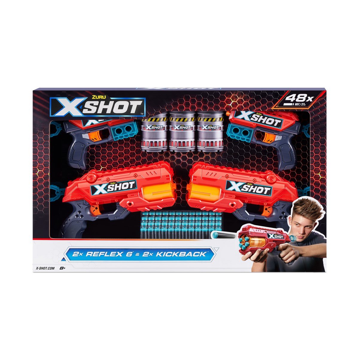 Coffret Excel Combot 4 blasters reflex et Kickback - X Shot