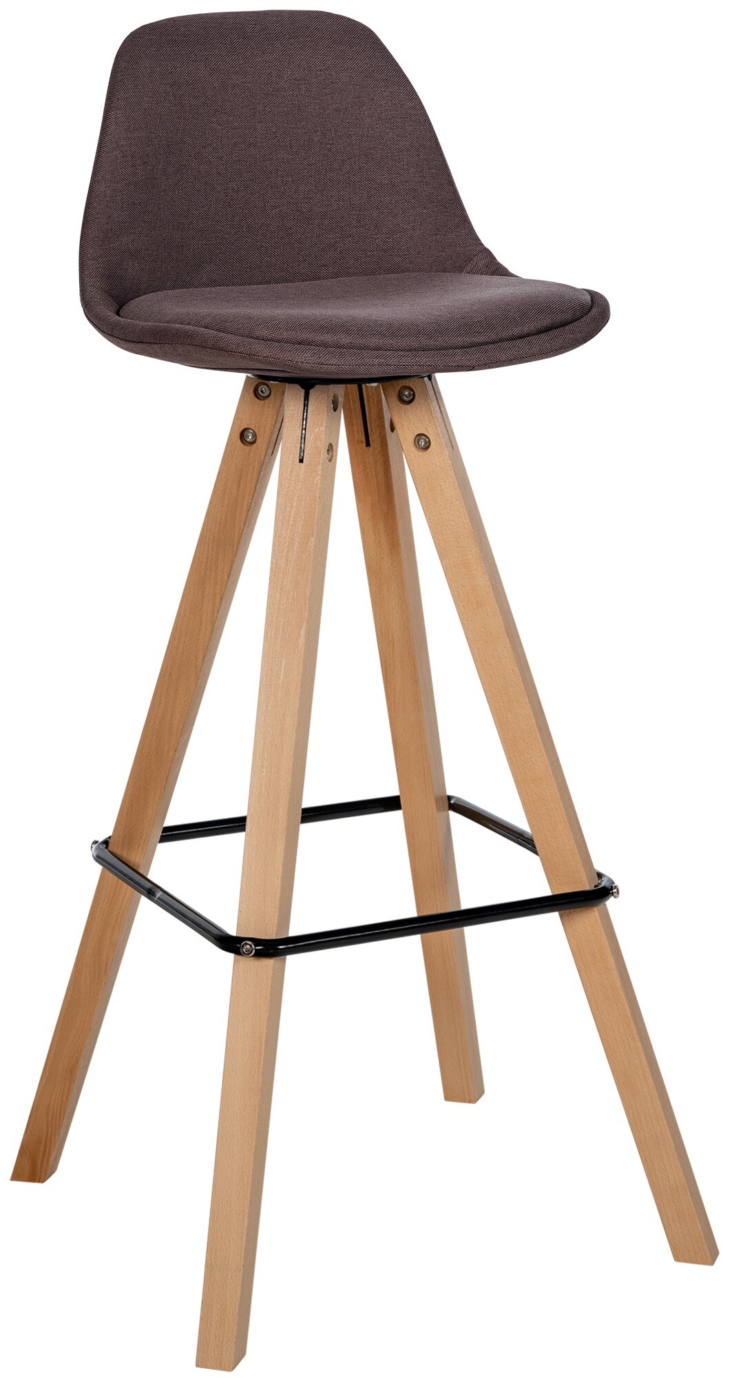 CLP Barhocker Corbin Stoff-Bezug Square I Holz-Gestell