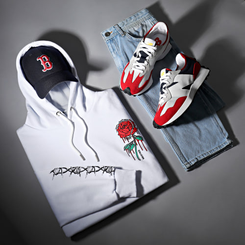 Sweat Capuche LL684 Blanc Floral