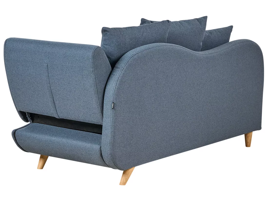 Chaise longue côté droit en tissu bleu MERI II