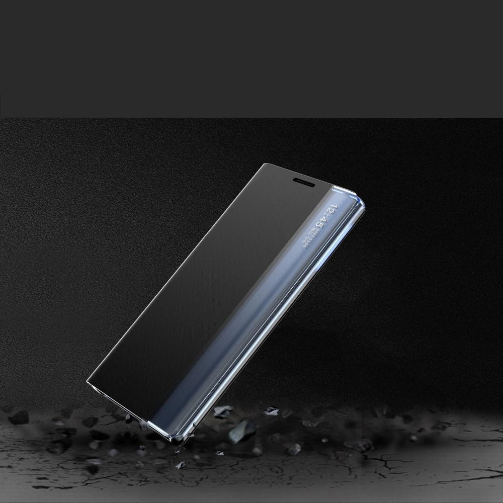 Samsung Galaxy S23 Ultra 5G Stoff Tasche Smart View Flip Cover - Dunkelblau