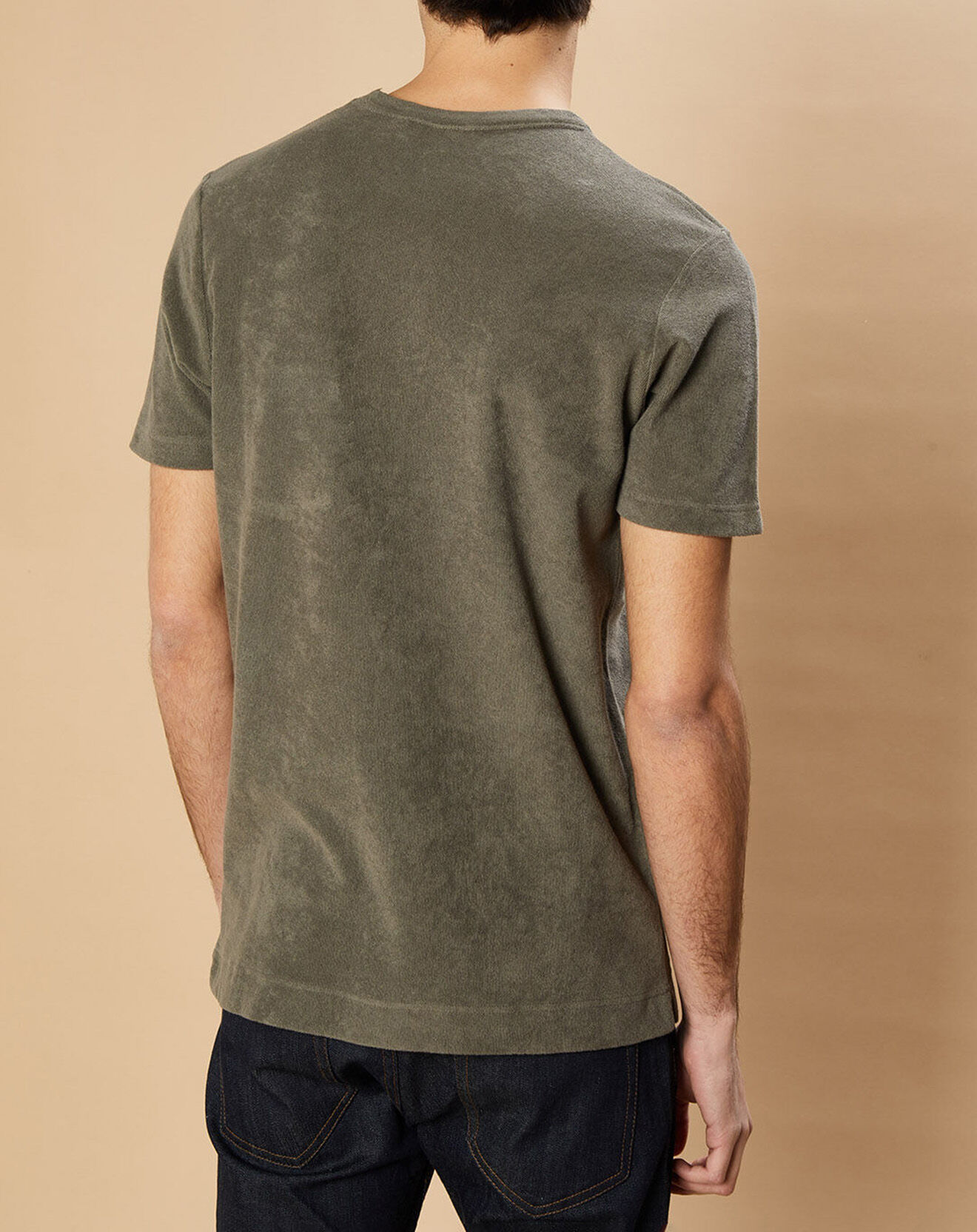 Hartford T-Shirt en éponge Pocket Crew olive