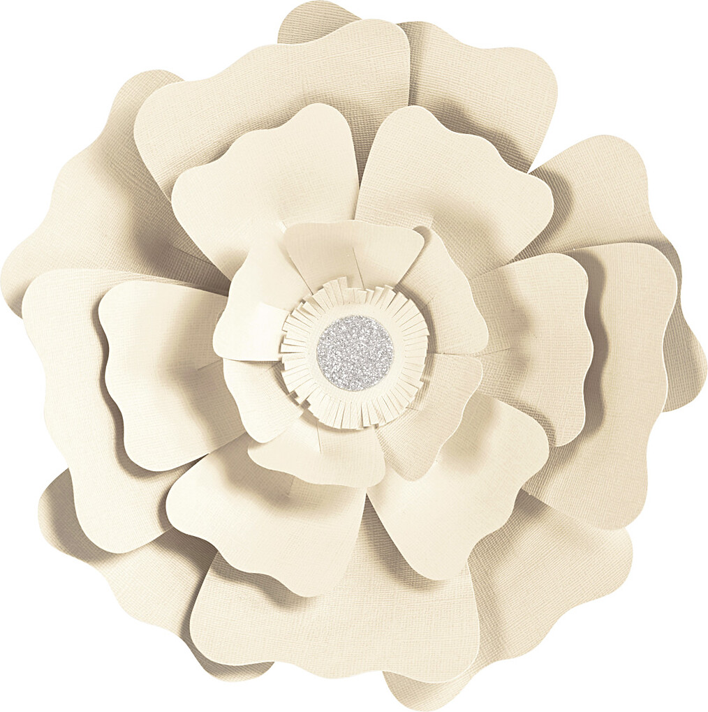 Papirblomster - Ø 15+25 CM - 230 G - Råhvid - 2 Stk