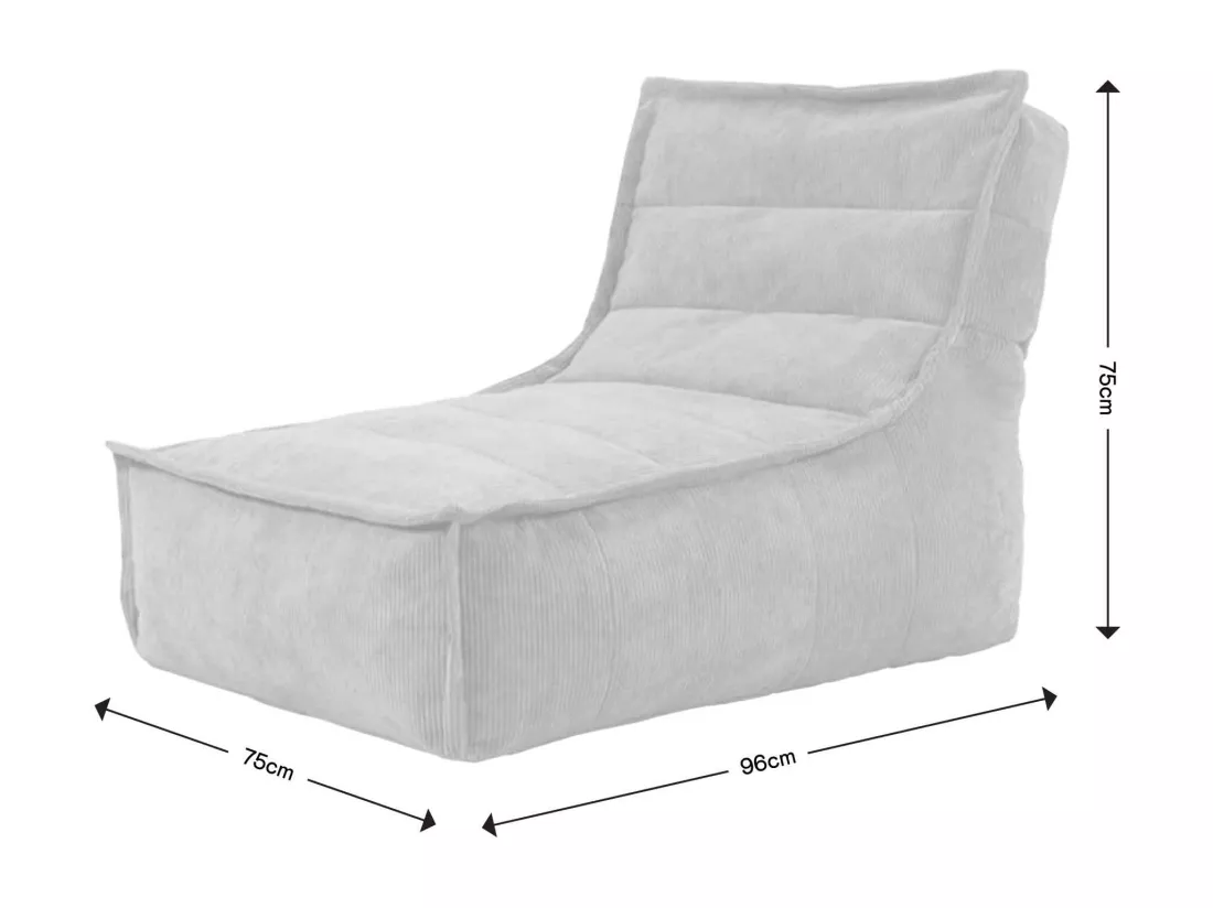 Pouf méridienne velours côtelé gris - OTTO