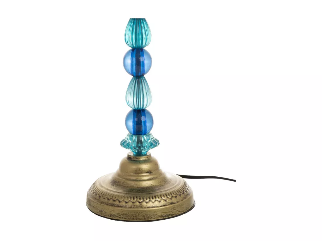 Lampe en métal bleu avec verre acrylique coloré