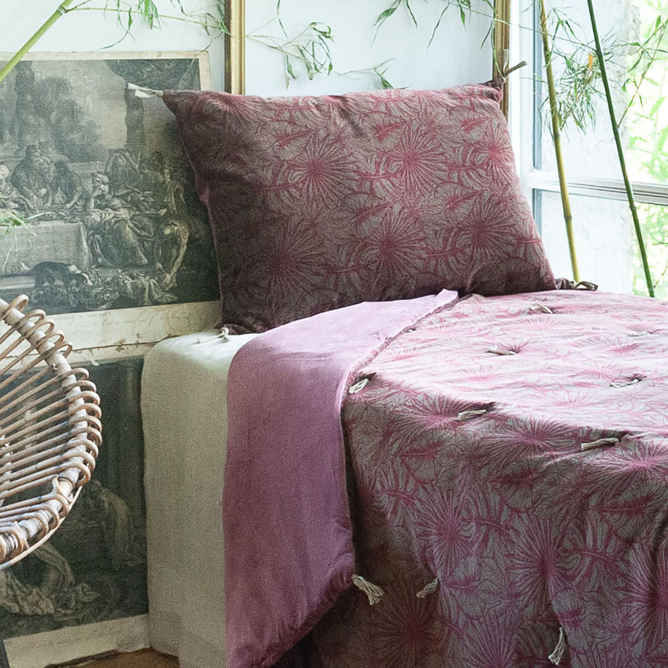 En Fil d'Indienne Plaid Goa rubis - 140x220 cm