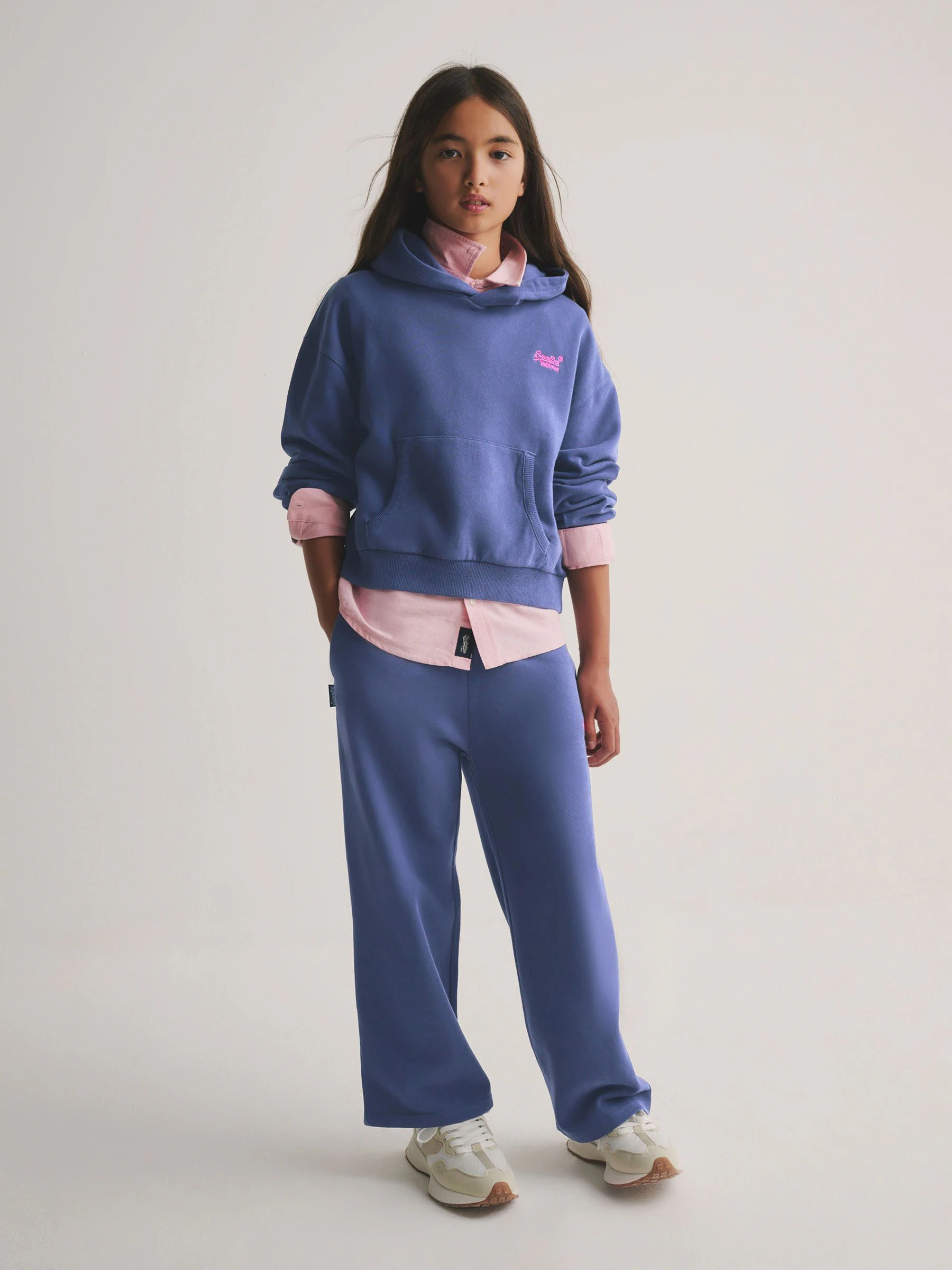 Donkerblauw/roze - Superdry joggingpak