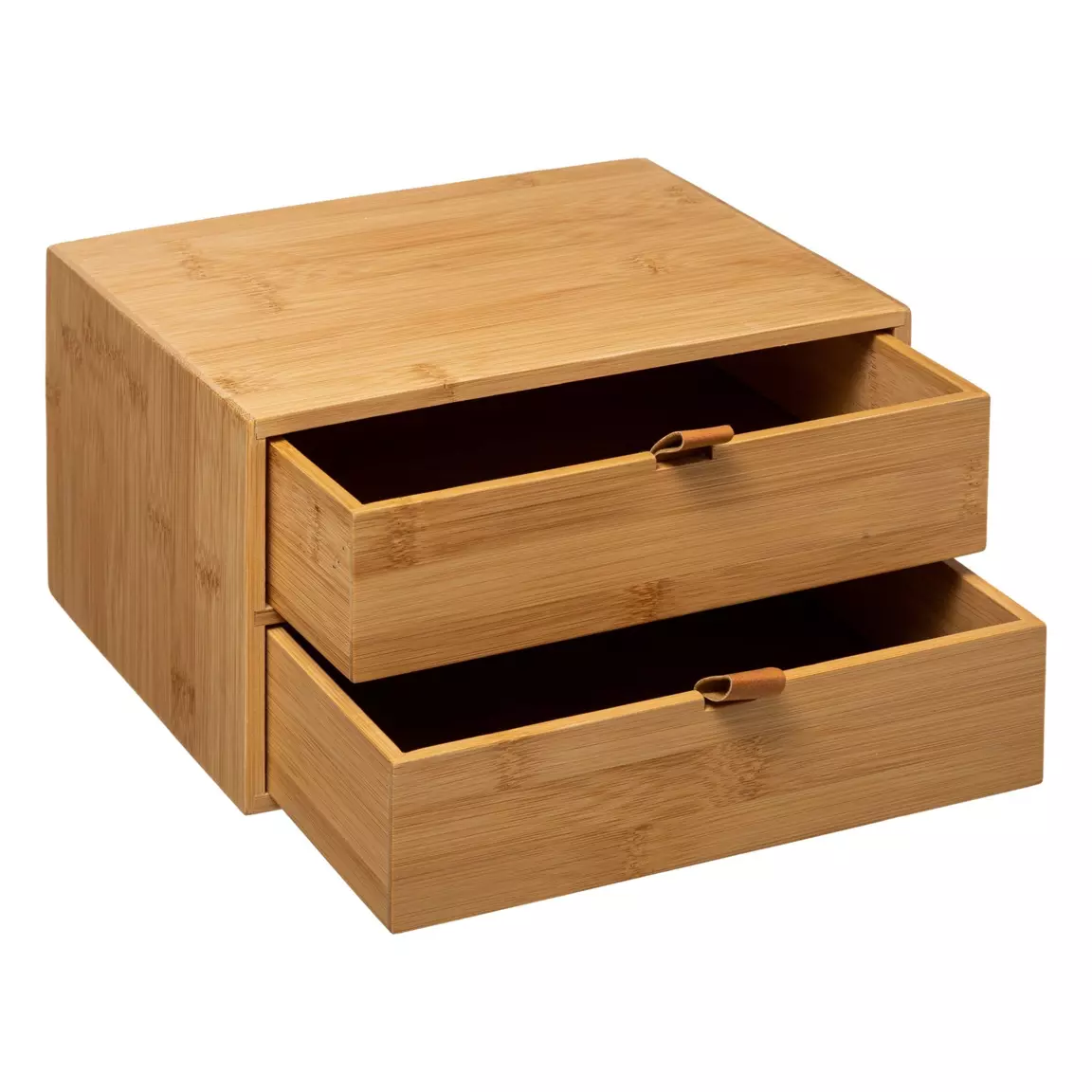 Boite bambou 2 tiroirs (H14 cm) Sury Naturel