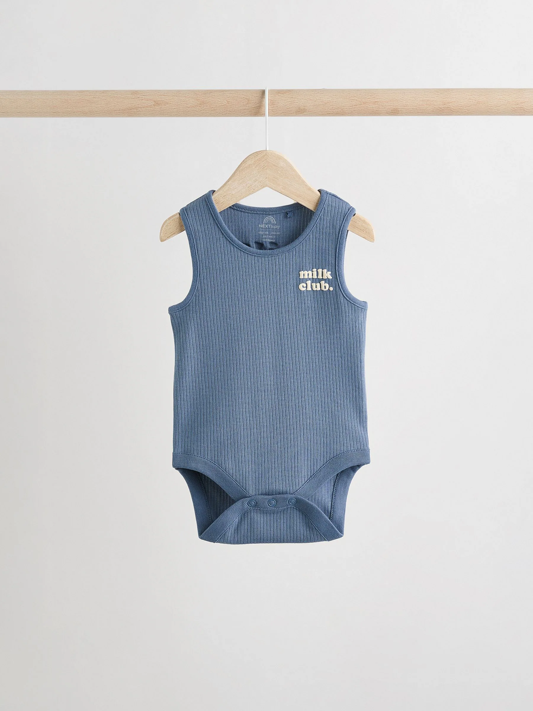 Mineraalkleurig - 100% katoenen hemdrompertjes voor baby's, verpakking van 5