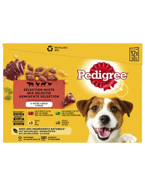 Pedigree Maaltijdzakjes Adult Favourites In Gelei Multipack - Hondenvoer - 12x100 g