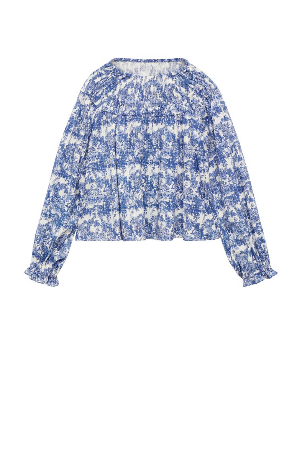 Mango Kids top met all over print blauw