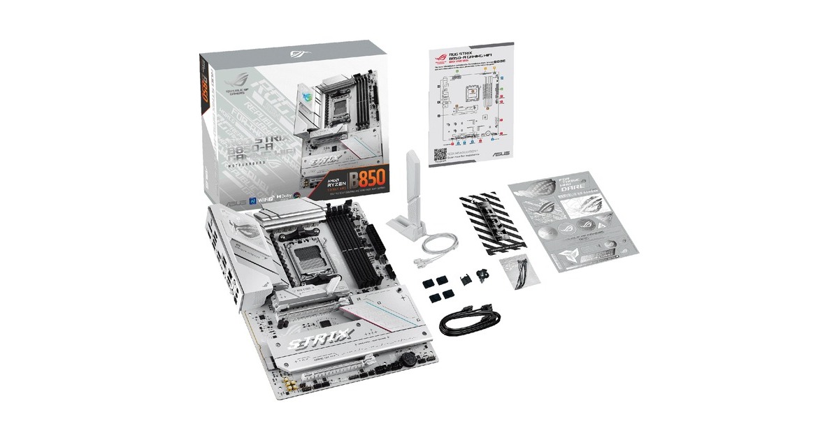 ASUSROG STRIX B850-A GAMING WIFI socket AM5 moederbord  (Wit, 2.5Gb-LAN, WLAN, BT, Sound, ATX)