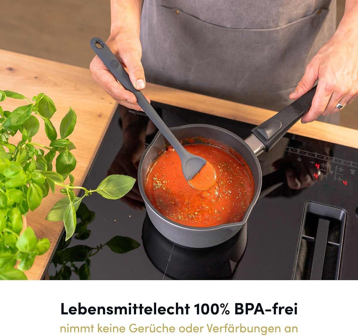 Hoffmann Küchenhelfer-Set, Anthrazit, Silikon-Edelstahlkern, Spülmaschinenfest, Hitzebeständig, Antihaft, Küchenutensilien-Set, Vorteilsset (16-teilig)