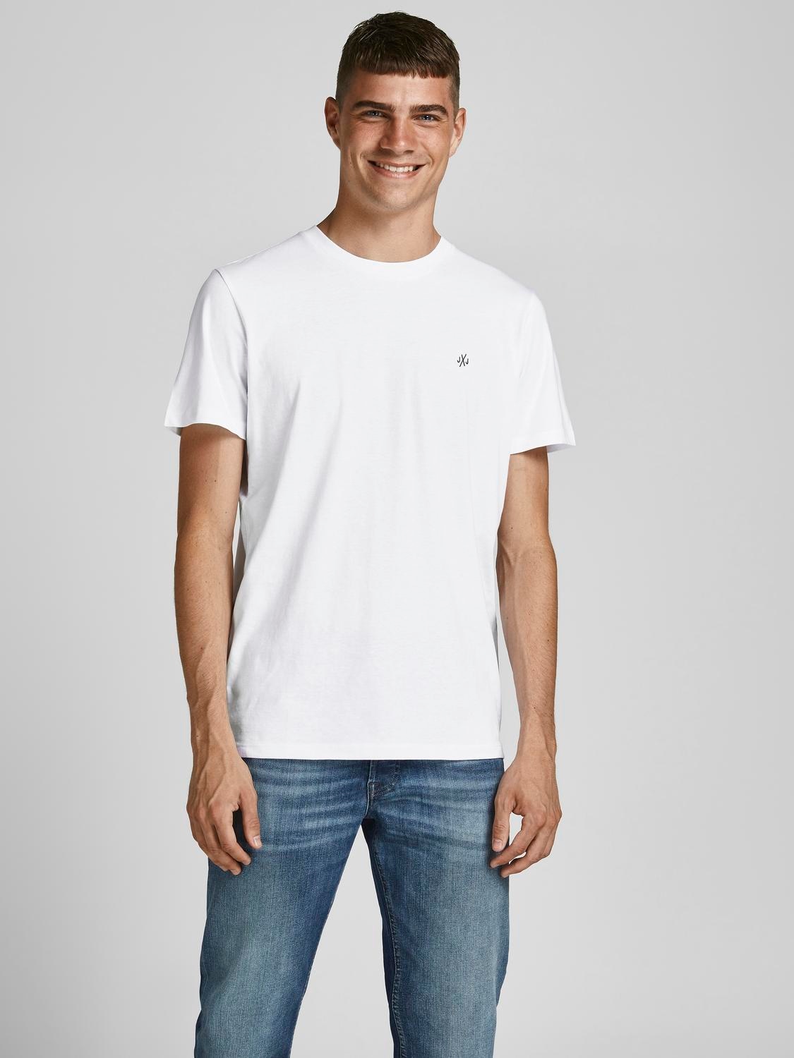 Jack & Jones Rundhalsshirt »JORJXJ im 5er Pack mit Rundhals und angenehmem Tragegefühl«, 5 Stk. unifarben, modisch, regular fit, Baumwolle, Rundhals