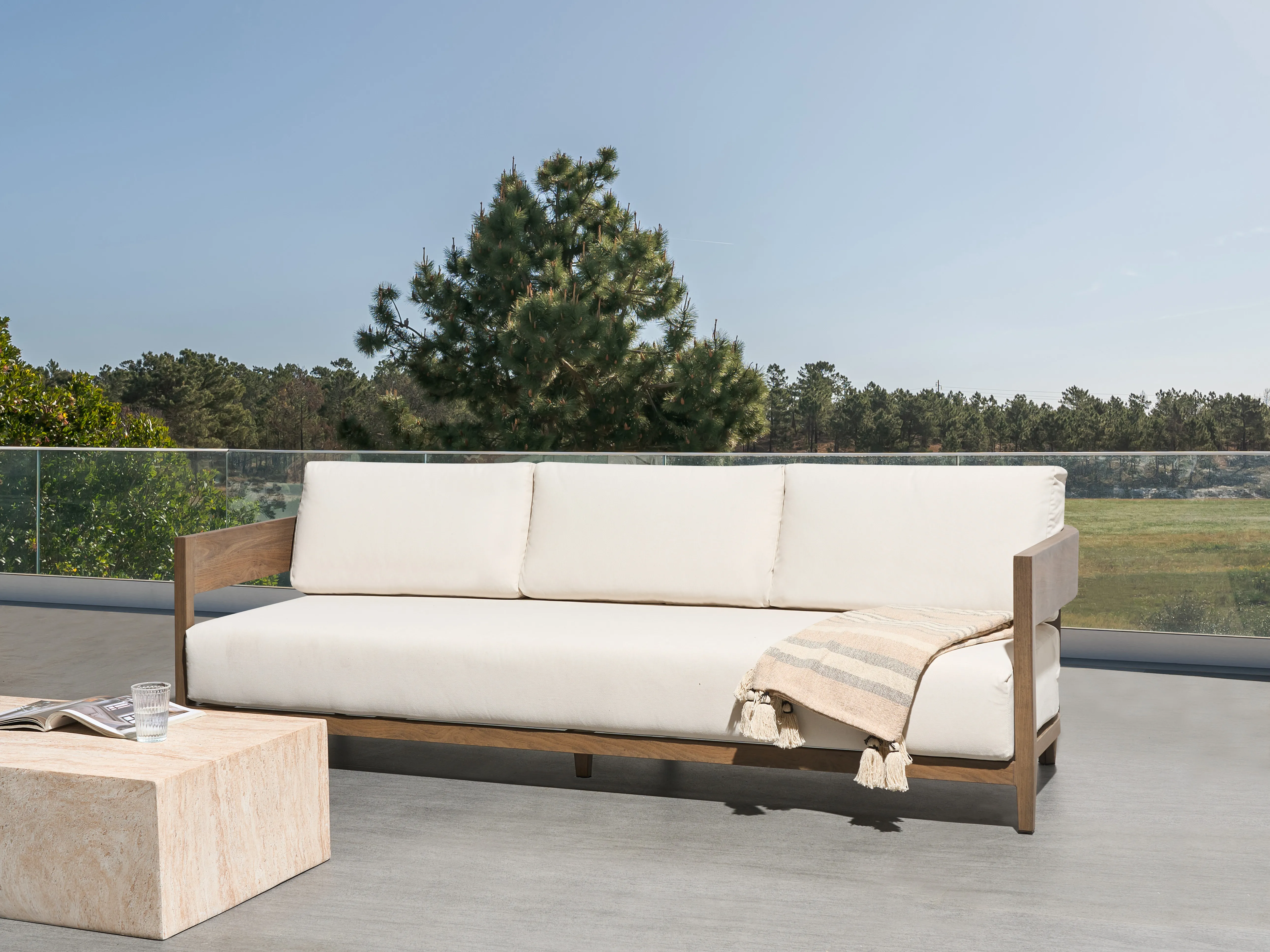Tuin loungebank 3-zits SAMPIERI Metaal Bruin