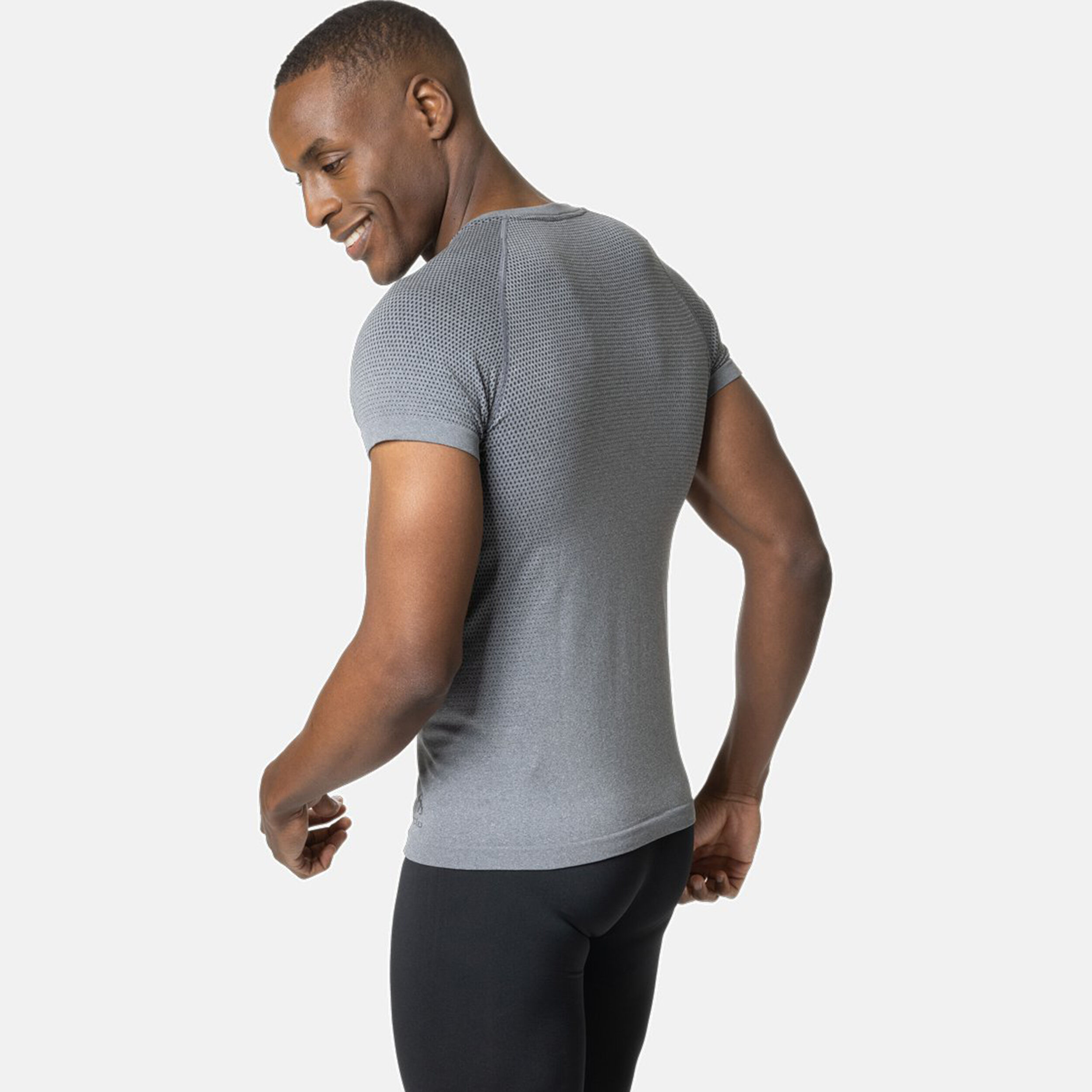 Odlo BL Top Crew Neck Shortsleeve Performance Light Eco Maillot De Course Hommes - Gris