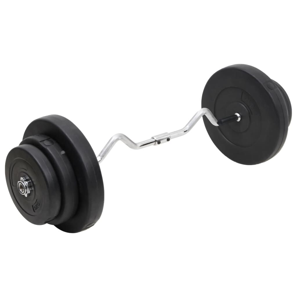 vidaXL Halterstang met gebogen stang en gewichten, 60 kg