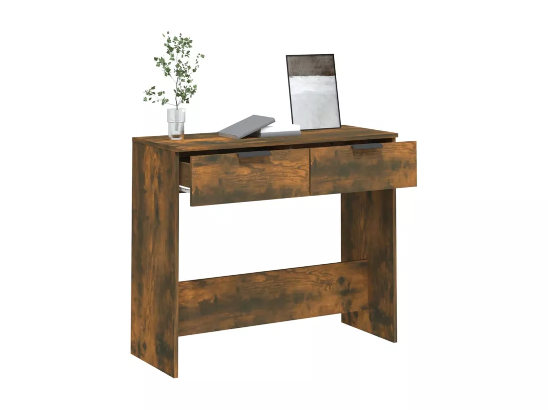 Table console Chêne fumé 90x36x75 cm Bois d'ingénierie