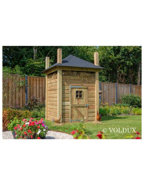 Voldux Hooiberg Loes - Kippenhok - 175x175x225 cm Bruin