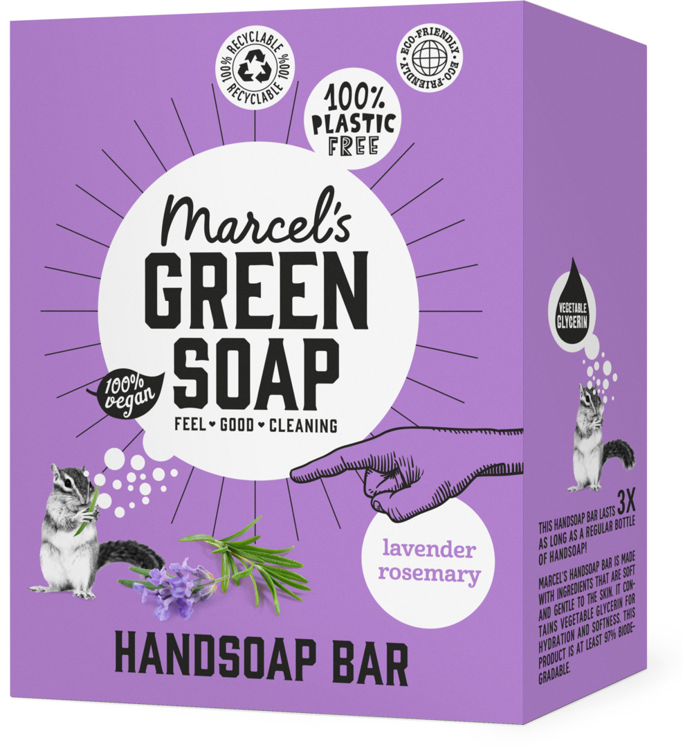 Marcel’s Green Soap Handzeep Bar Lavendel & Rosemarijn (90 gr)