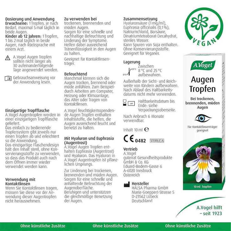 A.VOGEL Augen-Tropfen 6 Mon.n.Öffnen haltbar, 10 ml