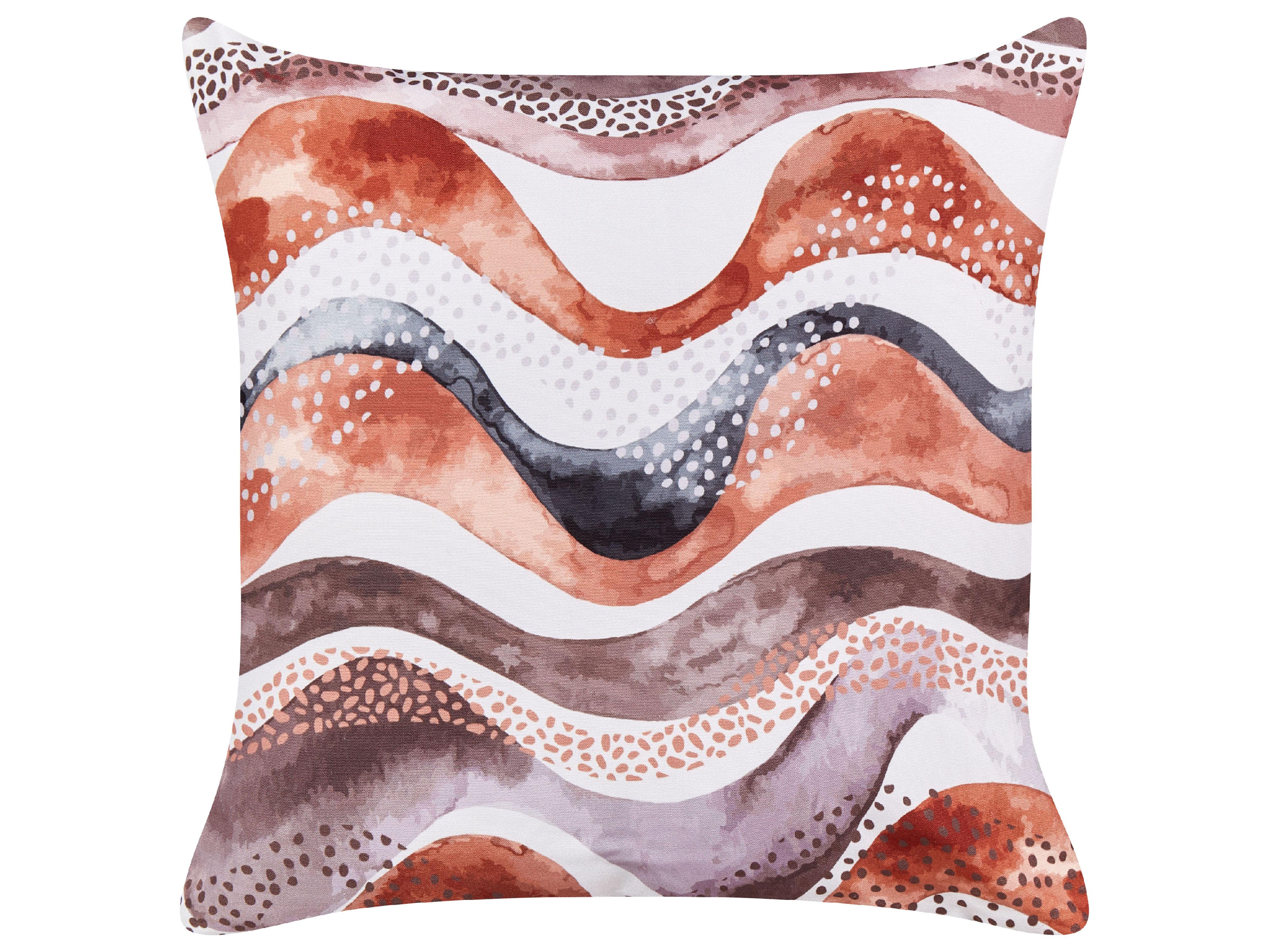 Set van 2 tuinkussens SEBORGA abstract patroon 45 x 45 cm Bruin