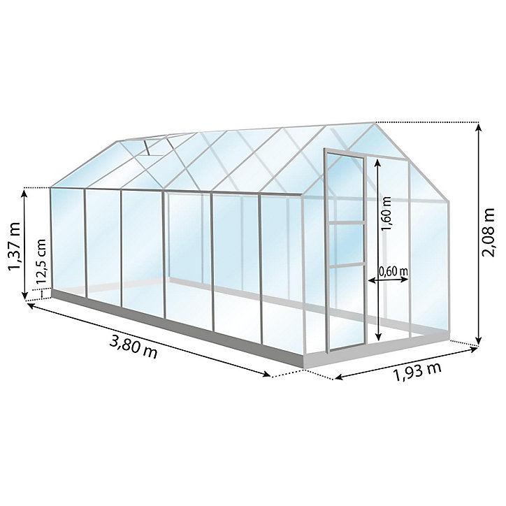 Serre en verre Lams Allium vert 7,30m²