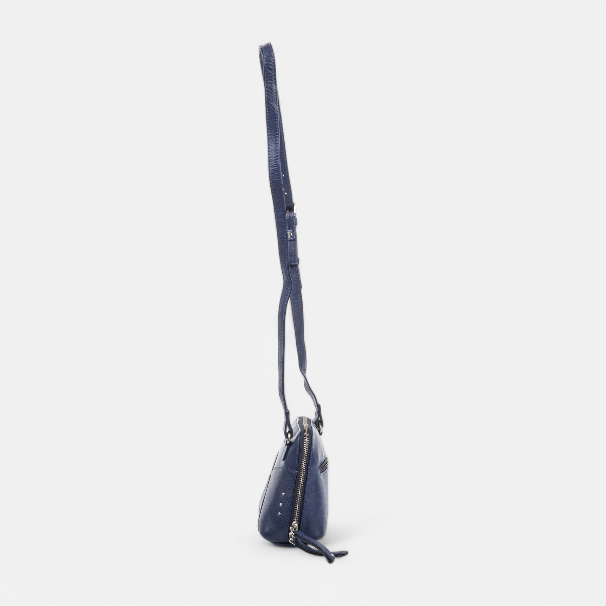 Sac bandoulière en cuir bleu