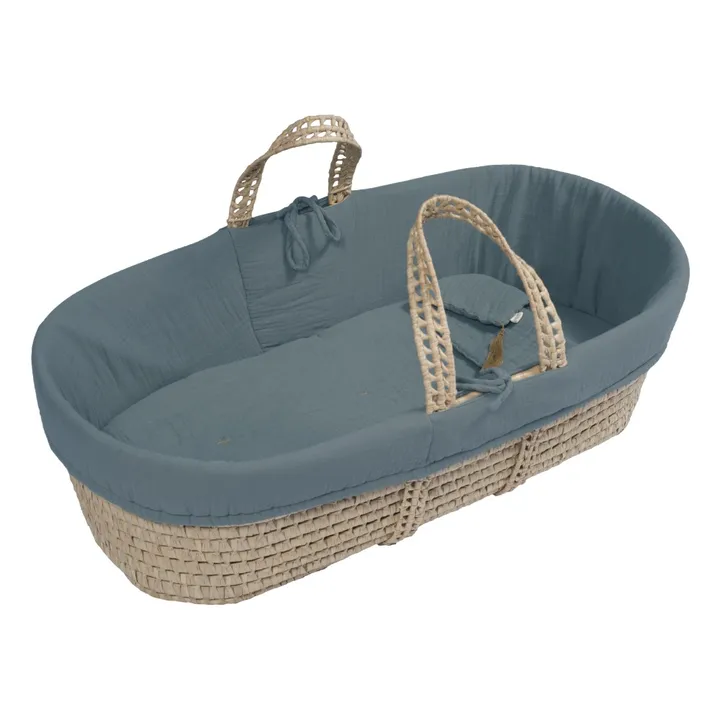 Numero 74 Parure pour couffin en gaze de coton bio | Ice Blue S032