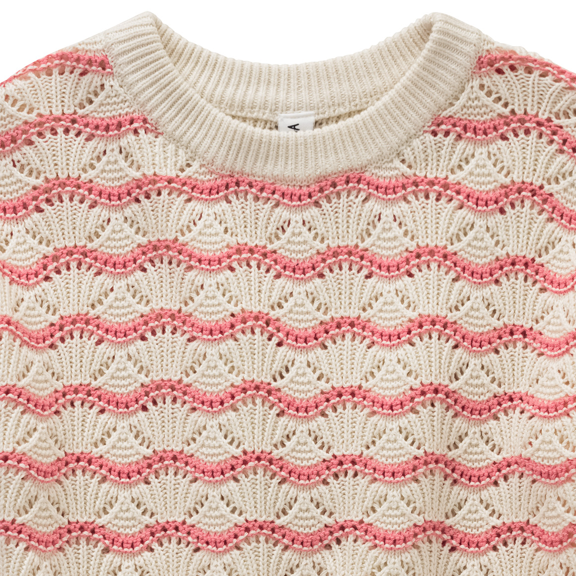Yigga Mädchen Strickpullover mit Allover-Muster creme / pink