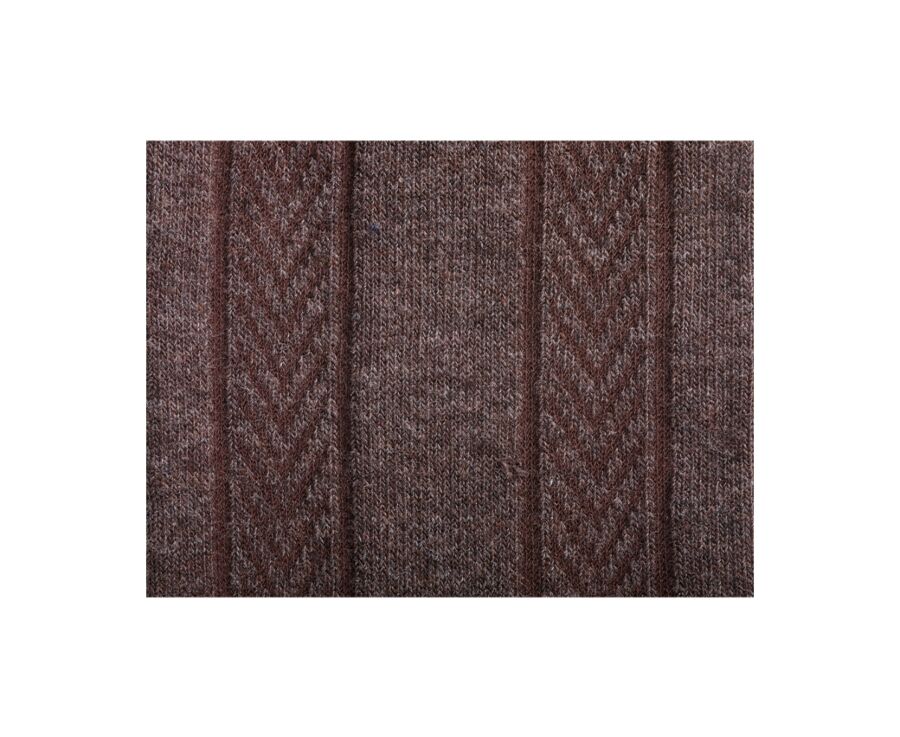 Chaussettes homme épaisses coton rayures Chocolat Chiné