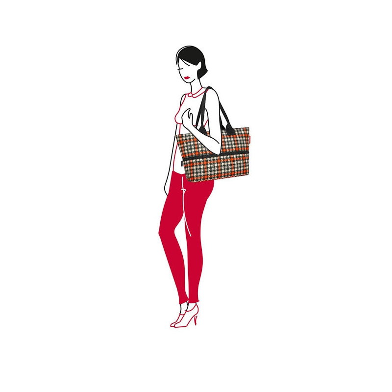 Sac shopping Shopper E1 Extensible 50 cm Glencheck red