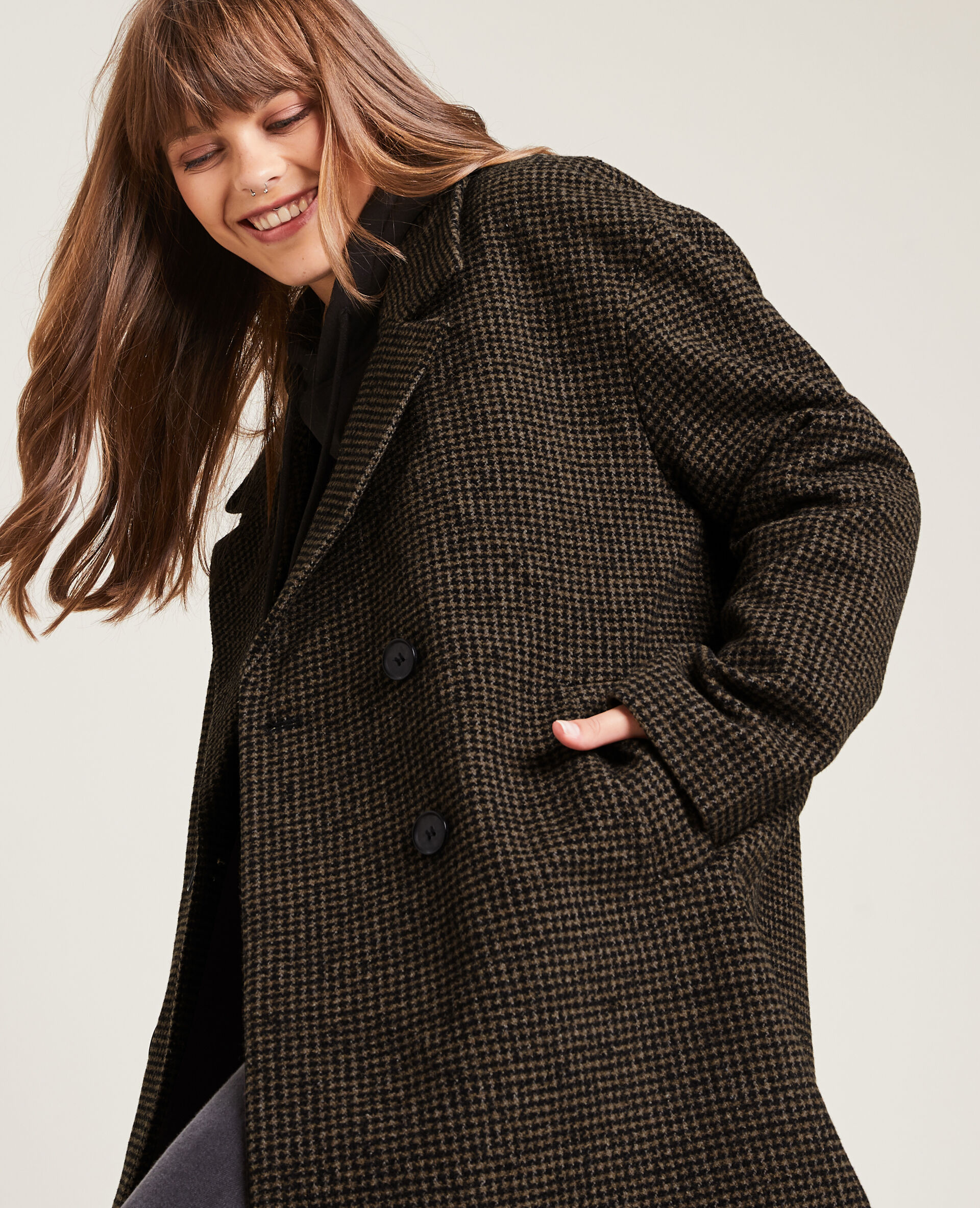 Manteau court oversize - Taupe