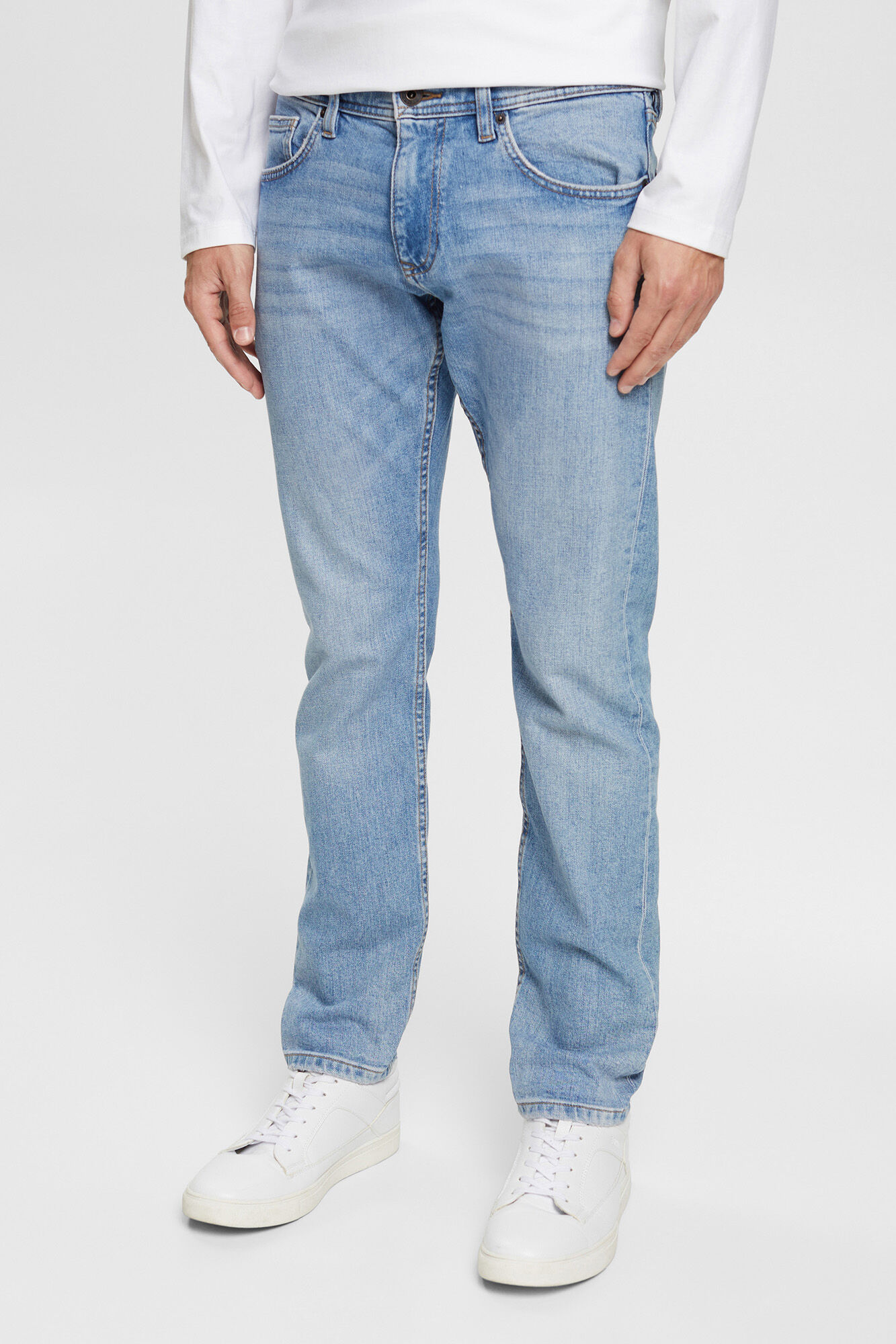 Calça jeans de 5 bolsos em algodão orgânico - Azul