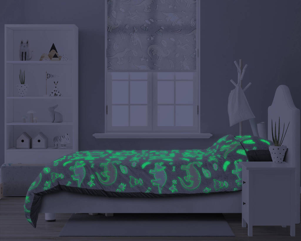 GEEN GLOW IN DARKfleece dekbedovertrek 1 persoons (140x220 cm)
