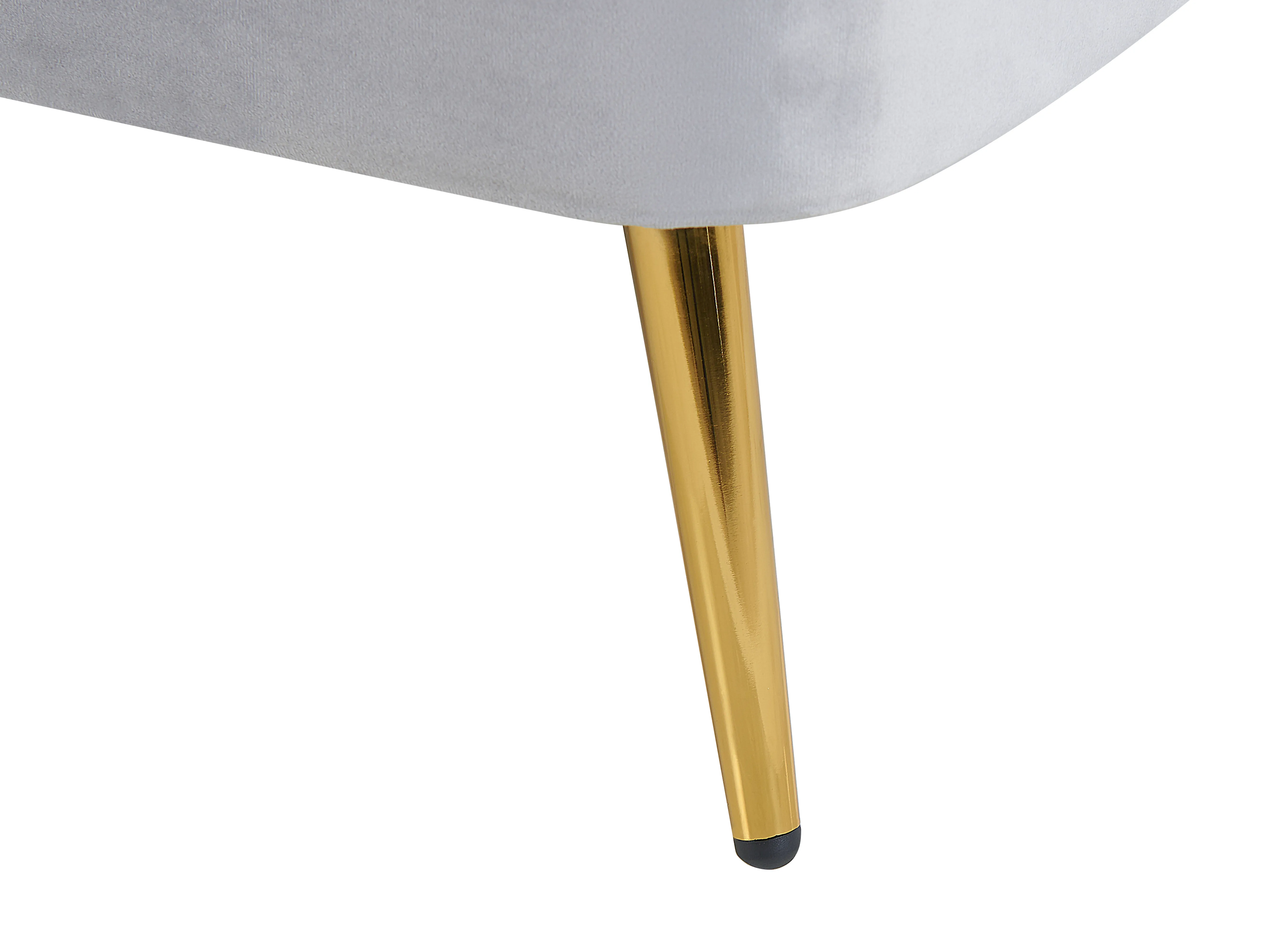 Linkszijdige chaise longue ALLIER Fluweel Lichtgrijs