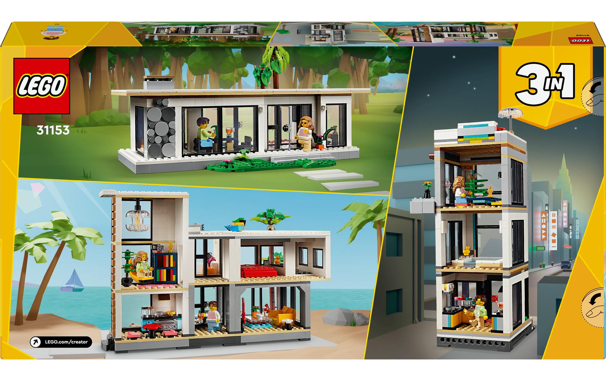 Creator Modernes Haus 311533-in-1-Set für unzählige Spielmöglichkeiten