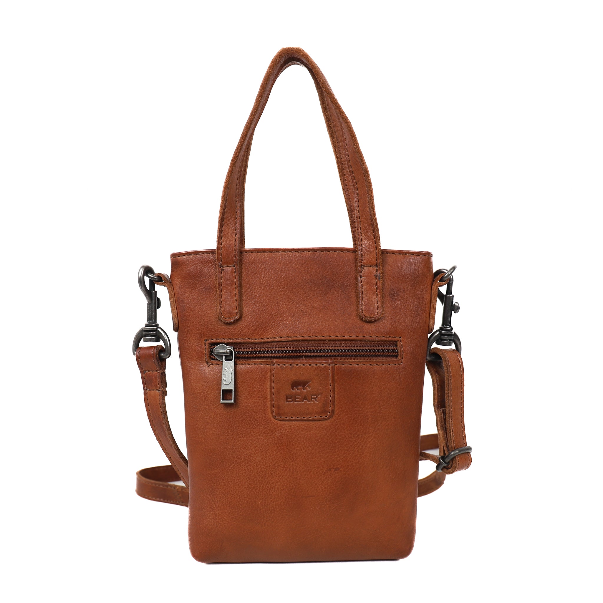 Klein hand-/schoudertasje 'Bella' cognac Cognac