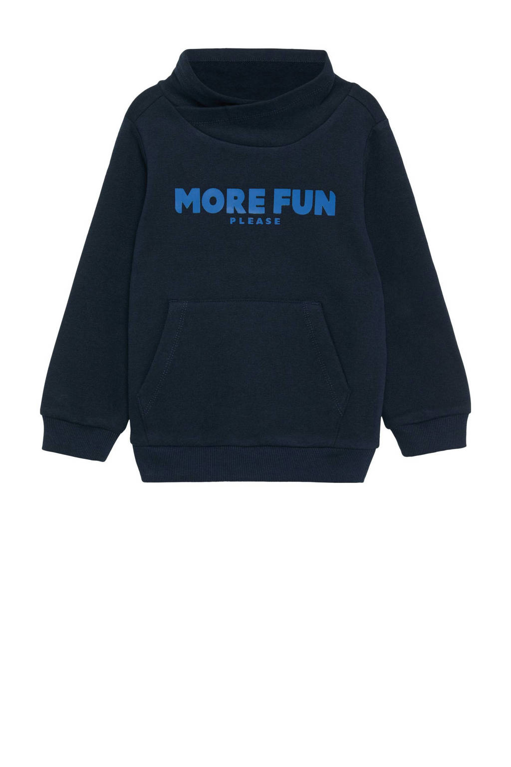 s.Oliver sweater met tekst donkerblauw