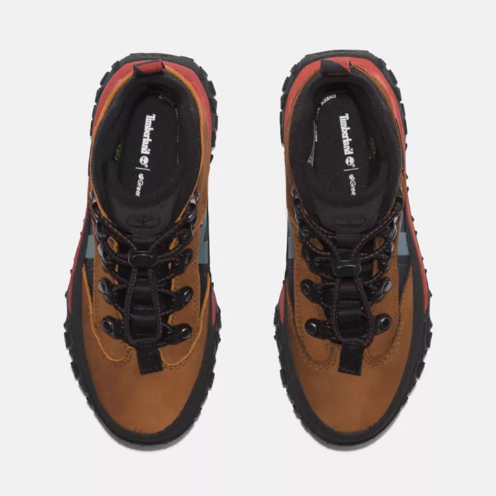 Tênis GreenStride Motion 6 com TimberDry para crianças na cor marrom.