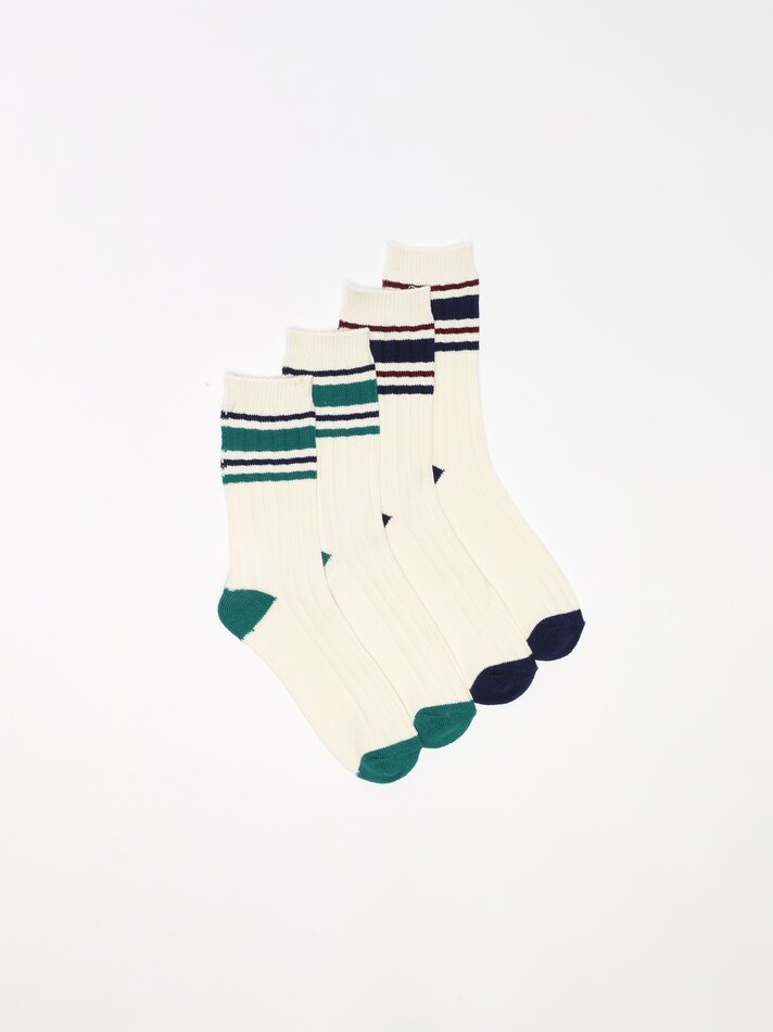 Pacote com 2 pares de meias listradas - Cores sortidas